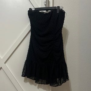 hello molly black strapless homecoming dress